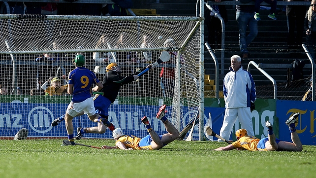 James Woodlock of Tipperary scores his side's second goal against Clare