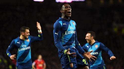 Danny Welbeck celebrates after scoring Arsenal's second goal