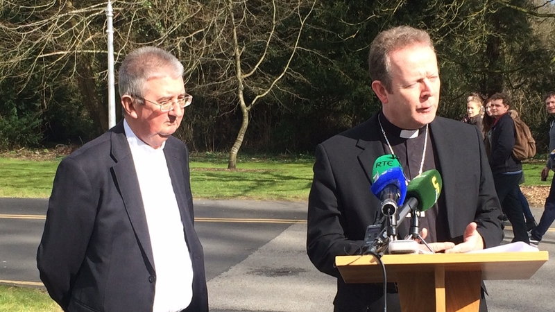 Dr Diarmuid Martin (L) and Dr Eamon Martin held a press conference in Maynooth this afternoon