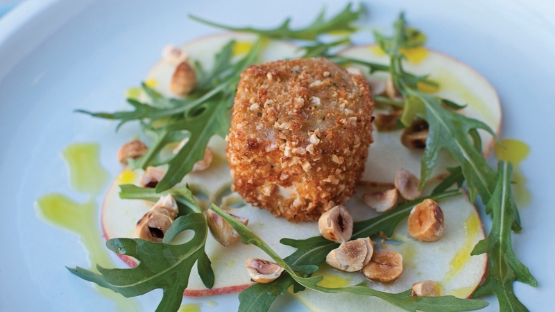 Neven Maguire's Crispy Goat's Cheese with Apple and Hazelnut Salad