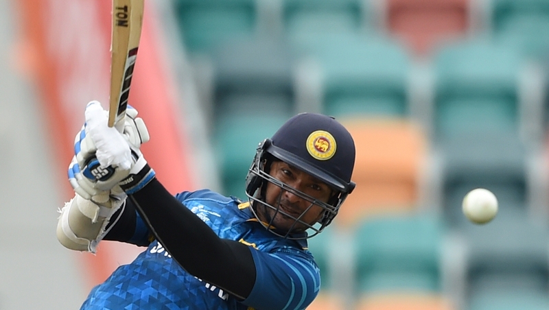Kumar Sangakkara plays a shot at the Bellerive Oval ground
