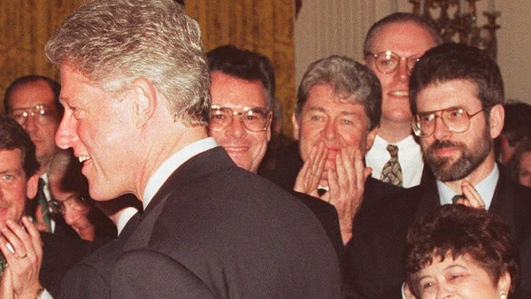 Sinn Féin leader Gerry Adams at the White House on St Patrick's Day 1995.