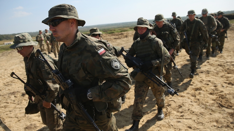 Polish troops take part in a NATO exercise in Ukraine last year