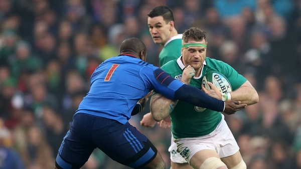 Jamie Heaslip will start at No 8 for Ireland; Johnny Sexton (background) is named at No 10