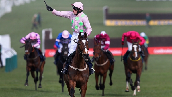 Vautour and Rugby Walsh winning the JLT Novices' Chase at last year's Cheltenham Festival