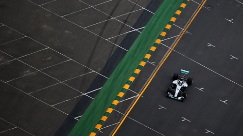 Lewis Hamilton drives during qualifying for the Australian Formula One Grand Prix