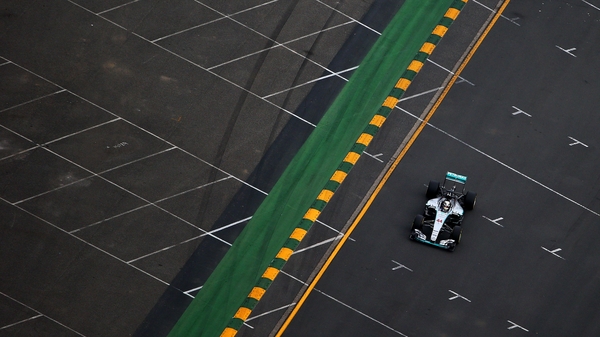 Lewis Hamilton drives during qualifying for the Australian Formula One Grand Prix