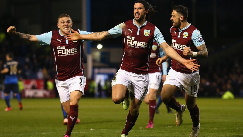 George Boyd of Burnley (C) celebrates the game's only goal