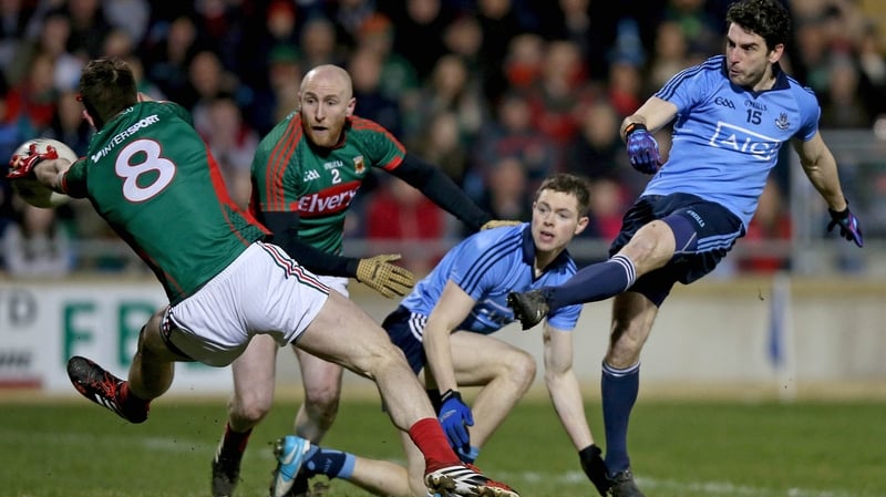 Bernard Brogan shoots on goal during the 2015 league meeting