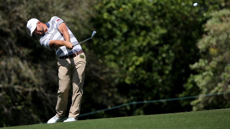 Ryan Moore plays a shot on the seventh hole during the third round