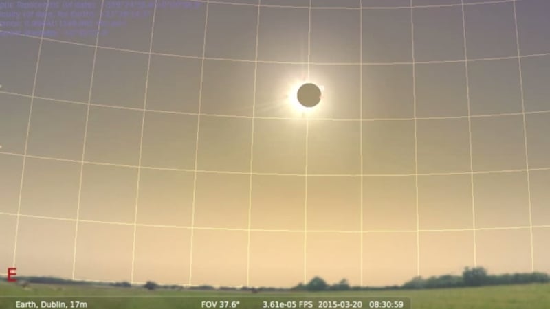 A simulation of what the eclipse will look like