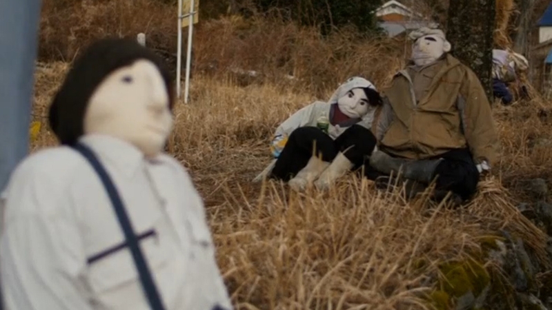 Scarecrows have taken over the shrinking village