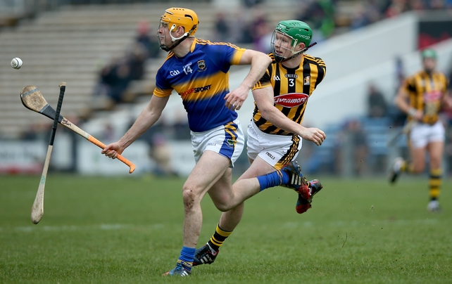 Tipperary's Seamus Callanan evades Paul Murphy of Kilkenny (and his flying hurley)
