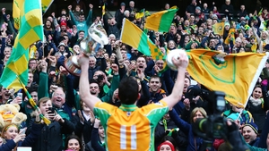 Michael Farragher celebrates with the faithful fans