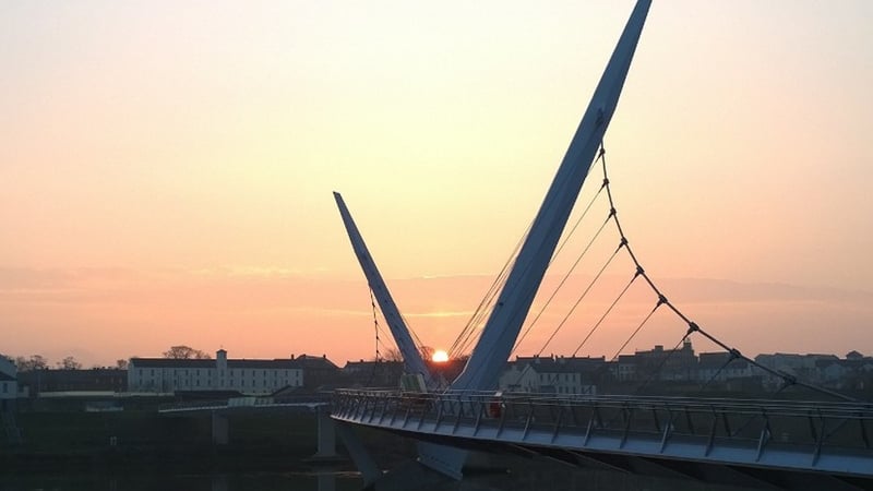 Sunrise over the Peace Bridge in Derry. Photo: Breandan Murray