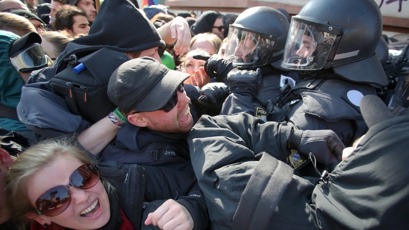 Dozens of people were injured in this morning's clashes
