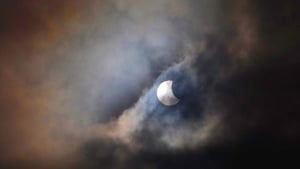 But breaks in the cloud made it possible to see the eclipse (Pic: Alan Smyth)