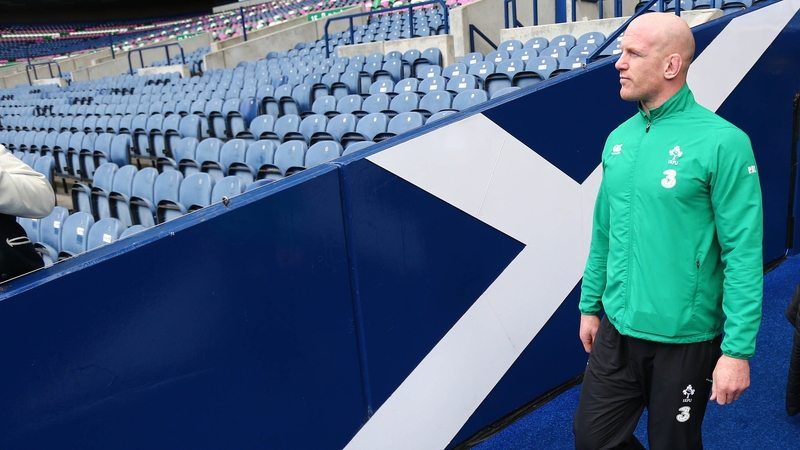 Paul O'Connell during the captain's run at Murrayfield this morning