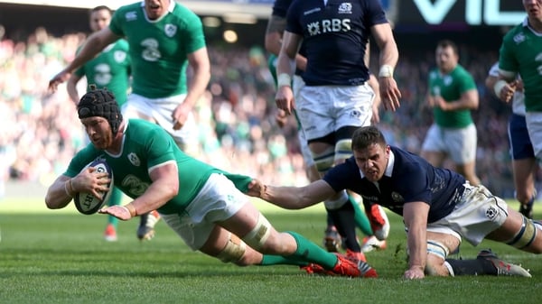 Sean O'Brien scored a brace of tries for Ireland at Murrayfield