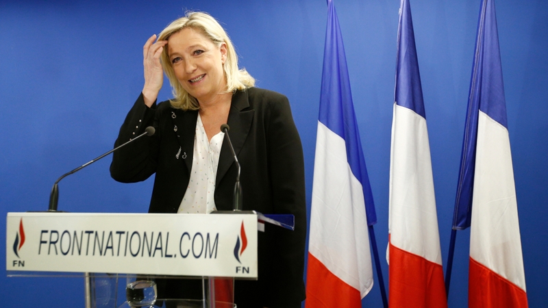 FN leader Marine Le Pen posted images in response to a journalist