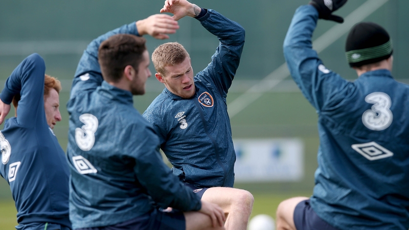 The Ireland squad training in Malahide this morning