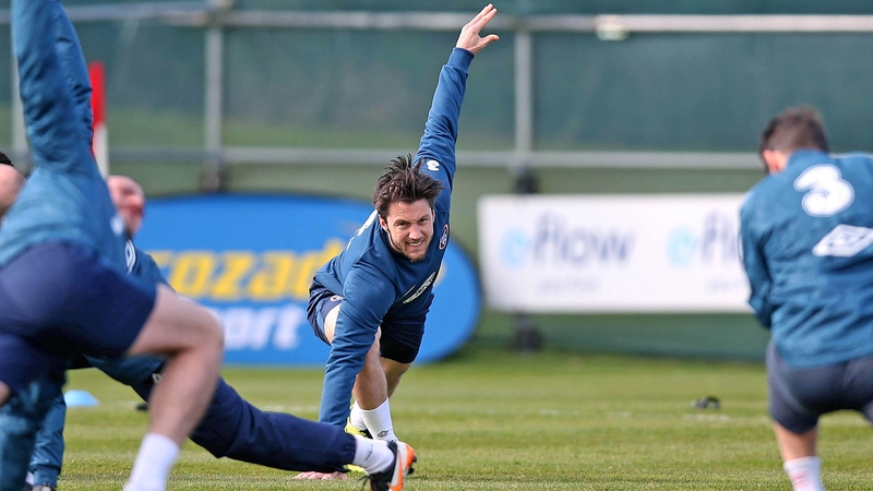 Harry Arter training with the Republic of Ireland squad this morning