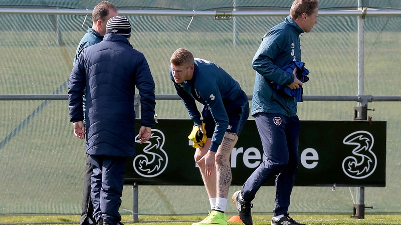 James McClean pictured at training this morning