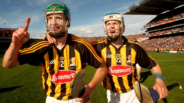 Shefflin and TJ Reid celebrate after the 2011 All-Ireland final