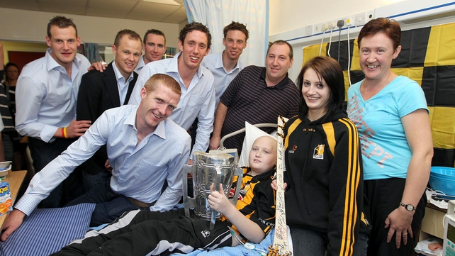 With Jackie Tyrrell, Tommy Walsh, Eddie Brennan, Michael Fennelly and Brian Hogan, visiting Colin Holden from Ballyhale, Co Kilkenny and his parents Joan and Chris and sister Sarah in 2011