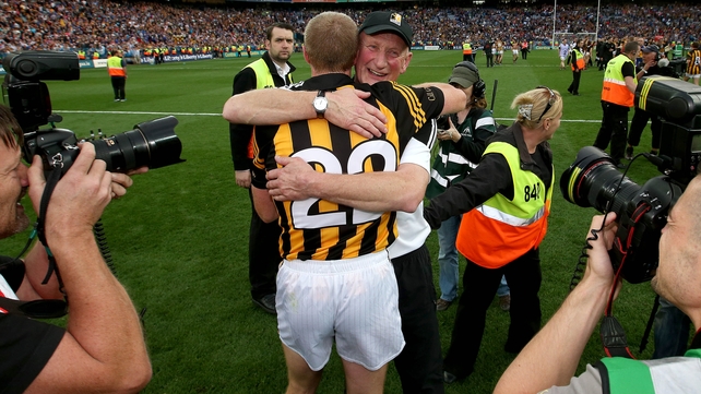 Celebrating with Kilkenny’s manager Brian Cody after the 2014 All-Ireland final