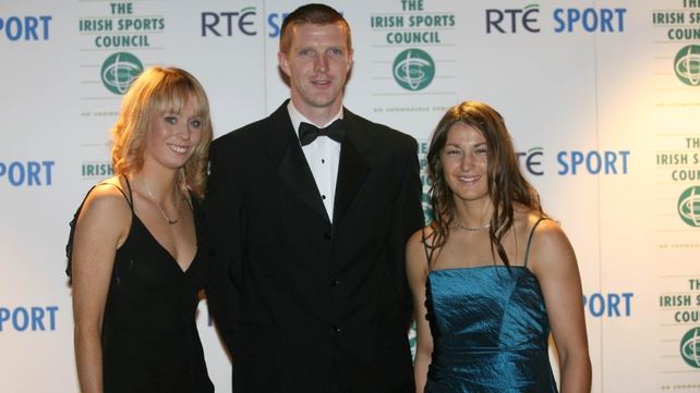 Shefflin, winner of the RTÉ Sports Personality of the Year in 2006, with fellow nominees Derval O'Rourke and Katie Taylor