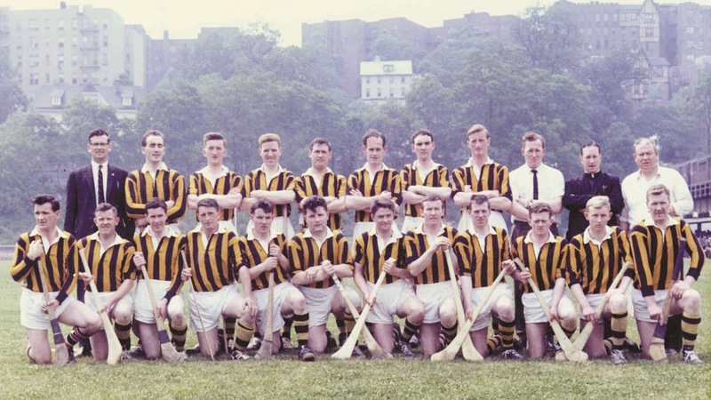 The late Fr Walsh pictured in New York with the Kilkenny All-Ireland winning team from 1963 (Image courtesy of Kilkennygaa.ie)
