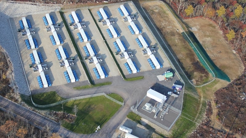 The flywheels are buried in the ground to reduce visual impact and run silently