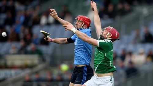 Paudie O'Brien of Limerick with Ryan O'Dwyer of Dublin