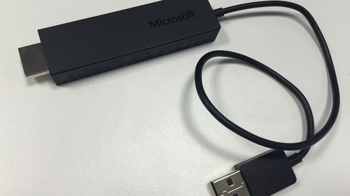 The adapter uses Miracast technology which means it doesn't need an existing Wifi network to work