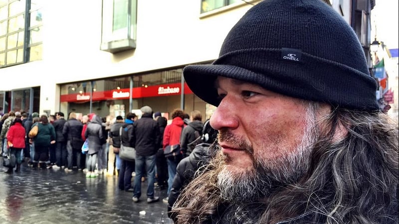 Just some of the hopefuls at Filmbase
Photo: Philip Bromwell, RTÉ News