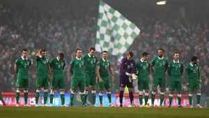 The Ireland XI ready to go into battle against Group D leaders Poland...