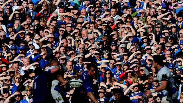 Leinster fans watch their side in action against Bath in the quarter-finals of the Champions Cup