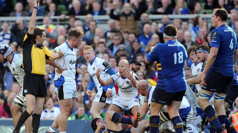 Peter Stringer in action for Bath against Leinster at Lansdowne Road