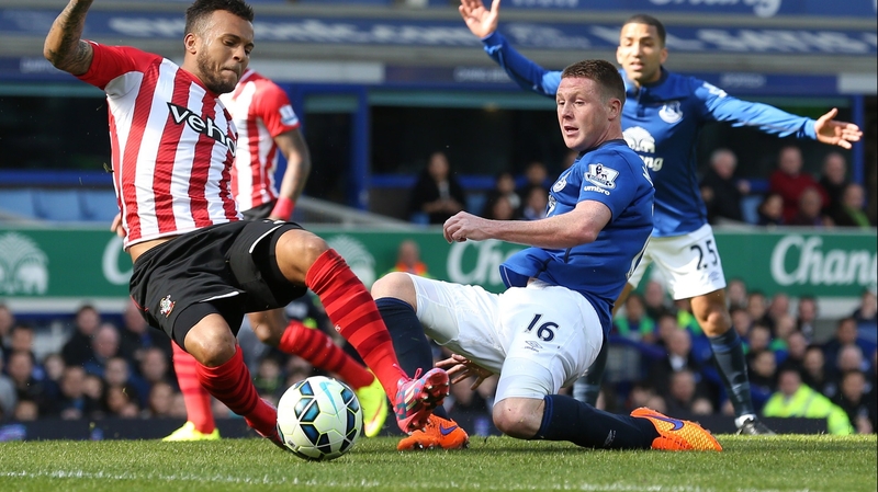James McCarthy (R) in action during Everton's win over Southampton