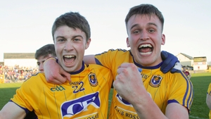 Roscommon's Kieran Kilcline and Enda Smith celebrate winning the Connacht U21 Football Championship