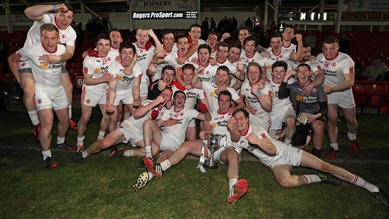 The Tyrone panel celebrate a 12th win for their county in the Under-21 Football championship