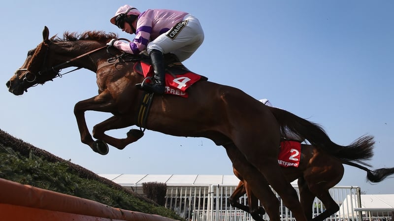 Silviniaco Conti ridden by Noel Fehily clears a fence on the way to victory in the Betfred Bowl Steeple Chase