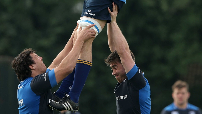 Mike McCarthy and Dominic Ryan training for Leinster this week