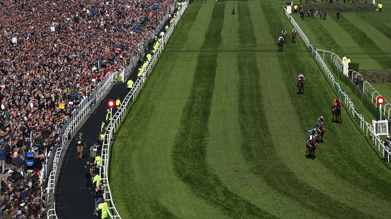 Whisper ridden by Nico de Boinville crosses the winning line at aintree