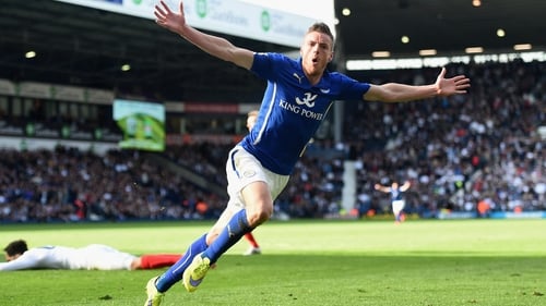 Jamie Vardy celebrates his last-gasp winner