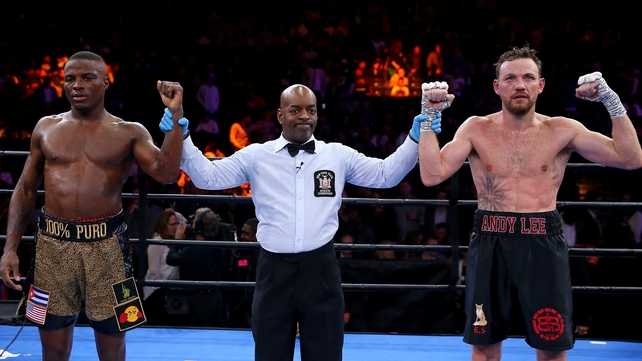 Andy Lee and Peter Quillin both have their hands raised after 12 gruelling rounds in their non-title fight in New York ended in a draw