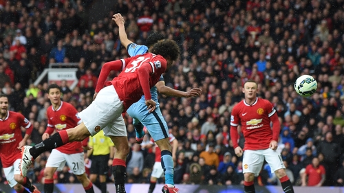 Marouane Fellaini heads home United's second