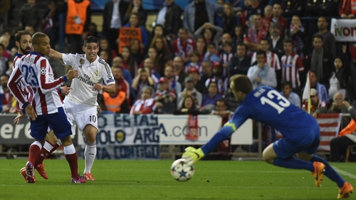 Jan Oblak saves well from Real's James Rodriguez