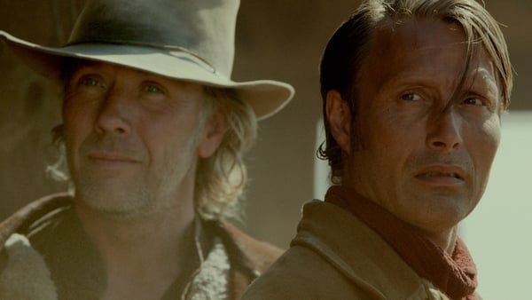 Mikael Persbrandt as Peter and Mads Mikkelsen as his brother Jon in The Salvation.